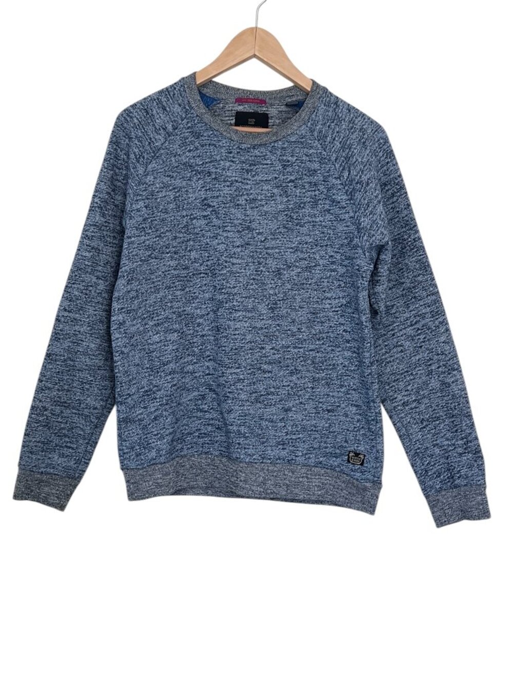 Scotch & Soda Off the Grid Cotton Blend Blue Marl Crewneck Sweater Preppy Men M